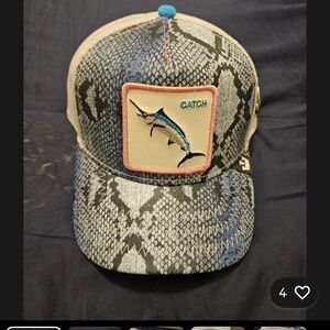 Goorin Bros Blue and Tan Snake Print Cap